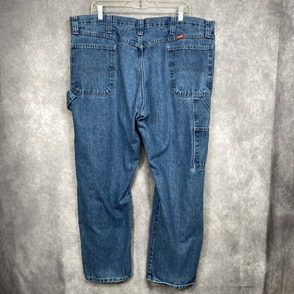 Wrangler Carpenter Jeans Mens 42x30 Blue Denim Utility Work Gorpcore Outdoors - Picture 2 of 8